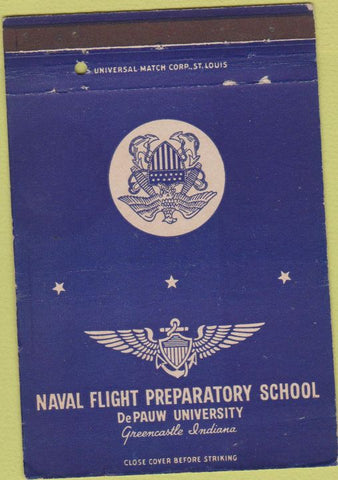 Matchbook Cover - Naval Prep School DePauw University Greencastle IN 40 Strike