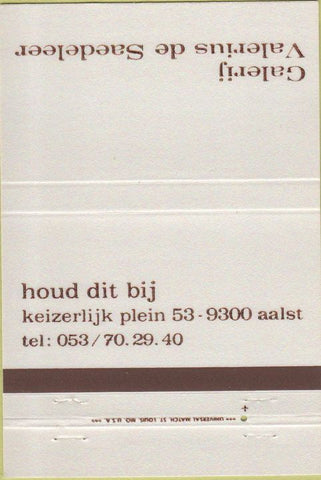 Matchbook Cover - Galerij Valerius de Saedeleer Belgium 40 Strike