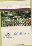 Matchbook Cover - Le President Hotel Charleroi Belgium 40 Strike