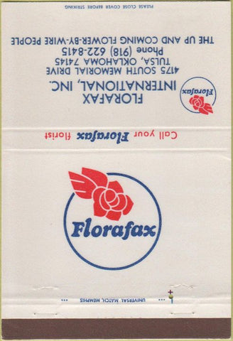 Matchbook Cover - Florafax Floral Flowers Tulsa OK 40 Strike