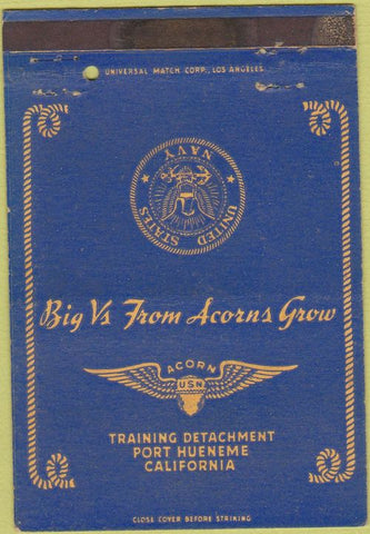 Matchbook Cover - US Navy Training Port Hueneme CA 40 Strike