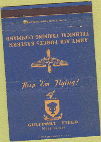 Matchbook Cover - Army Air Force Gulfport Field MS postcard 40 Strike