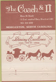 Matchbook Cover - The Coach  and  II Morgantown NC 40 Strike