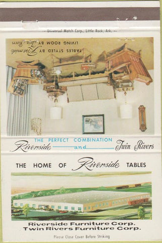 Matchbook Cover - Riverside Tables Furniture Fort Smith AR 40 Strike