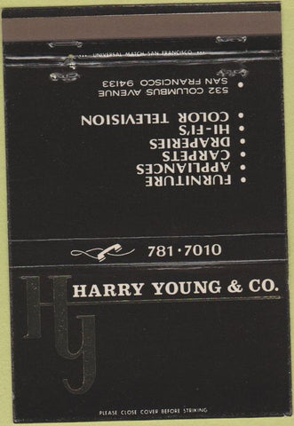 Matchbook Cover - Harry Young Furniture Carpets San Francisco CA 40 Strike