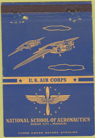 Matchbook Cover - US Air Corps Kansas City MO postcard military 40 Strike