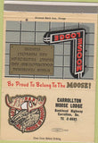 Matchbook Cover - Carrollton Moose Lodge GA 40 Strike
