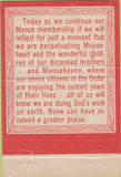 Matchbook Cover - Carrollton Moose Lodge GA 40 Strike