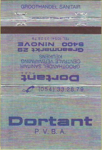 Matchbook Cover - Dortant Plumbing Heating Belgium 40 Strike