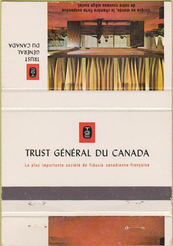 Matchbook Cover - Trust General Du Canada QC 40 Strike