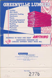 Matchbook Cover - Greenville Lumber Supply Andover OH Sharon PA 40 Strike