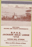 Matchbook Cover - Elks Club Jackson Hole WY 40 Strike