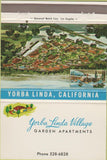 Matchbook Cover - Yorba Linda Village CA apartments 40 Strike