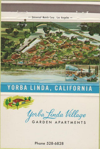 Matchbook Cover - Yorba Linda Village CA apartments 40 Strike