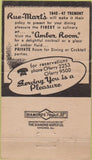 Matchbook Cover - Rue Mart's Restaurant Denver CO 36 Strike