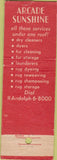 Matchbook Cover - Arcade Sunshine Cleaners