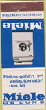 Matchbook Cover - Miele Deluxe Clothes Washing Machine Germany