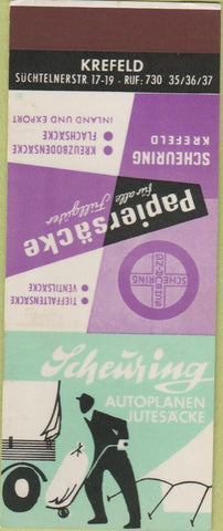 Matchbook Cover - Schewiing Bags Sacks Germany