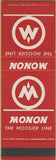 Matchbook Cover - Monon Hoosier Railroad SAMPLE