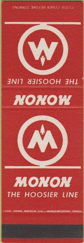 Matchbook Cover - Monon Hoosier Railroad SAMPLE