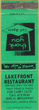 Matchbook Cover - Lake Front Restaurant NO TOWN