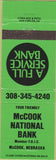 Matchbook Cover - McCook National Bank McCook NE