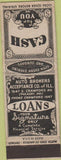 Matchbook Cover - Cash Loans Auto Brokers of IL