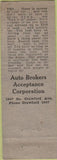 Matchbook Cover - Cash Loans Auto Brokers of IL