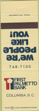 Matchbook Cover - First Palmetto Bank Columbia SC