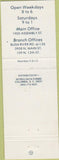 Matchbook Cover - First Palmetto Bank Columbia SC