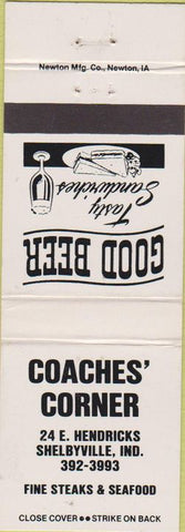 Matchbook Cover - Coaches' Corner Shelbyville IN
