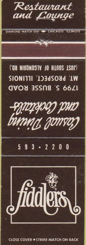 Matchbook Cover - Fiddlers Restaurant Mount Prospect IL