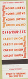 Matchbook Cover - Credit Union Rantoul IL