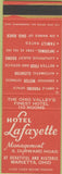 Matchbook Cover - Hotel Lafayette Marietta OH SAMPLE