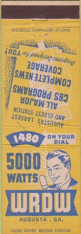 Matchbook Cover - WRDW Radio Augusta GA