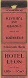 Matchbook Cover - Hotel Leon IA WEAR