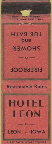 Matchbook Cover - Hotel Leon IA WEAR
