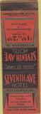 Matchbook Cover - Seventh Ave Hotel New York City WORN
