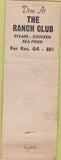 Matchbook Cover - The Ranch Club NO Town WORN