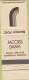 Matchbook Cover - Jacobs Bank Scottsboro AL