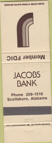 Matchbook Cover - Jacobs Bank Scottsboro AL