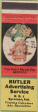 Matchbook Cover - Butler Advertising Service Syracuse IN
