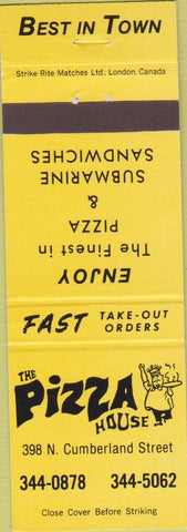 Matchbook Cover - The Pizza House London ON?