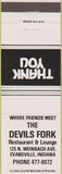 Matchbook Cover - Devils Fork Restaurant Evansville IN
