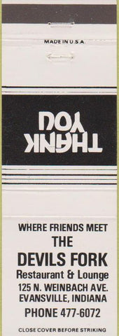 Matchbook Cover - Devils Fork Restaurant Evansville IN