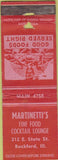Matchbook Cover - Martinetti's Restaurant Rockford IL WEAR