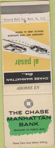 Matchbook Cover - Chase Manhattan Bank Puerto Rico San Juan Santurce