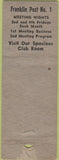 Matchbook Cover - Insurance American Legion Columbus OH