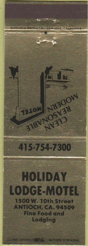 Matchbook Cover - Holiday Lodge Motel Antioch CA