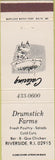 Matchbook Cover - Drumstick Farms Riverside RI QQB
